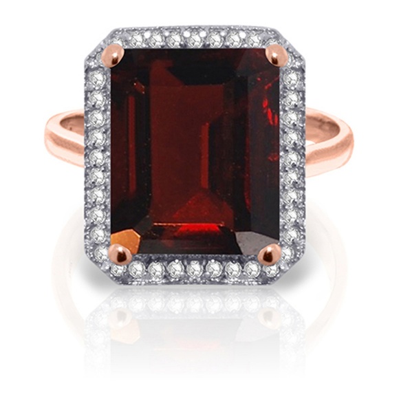 Galaxy Gold Products Jewelry - GOLD RING WITH NATURAL DIAMONDS & GARNET